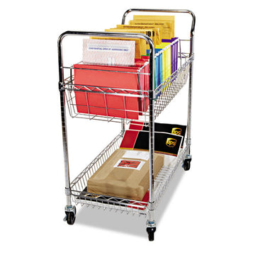 Alera® Carry-all Cart-mail Cart, Two-shelf, 34.88w X 18d X 39.5h, Silver freeshipping - TVN Wholesale